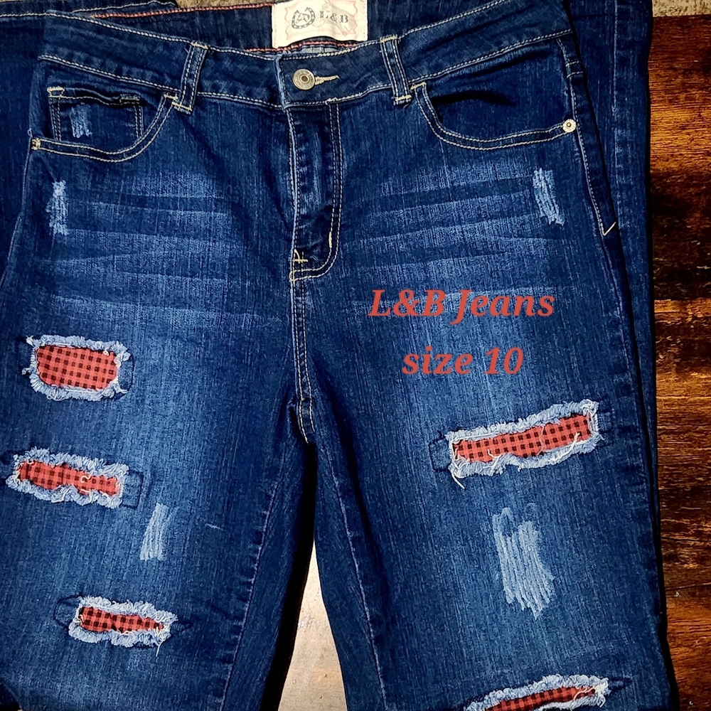 L&B Women's Deep Blue Ripped Boyfriend Jeans